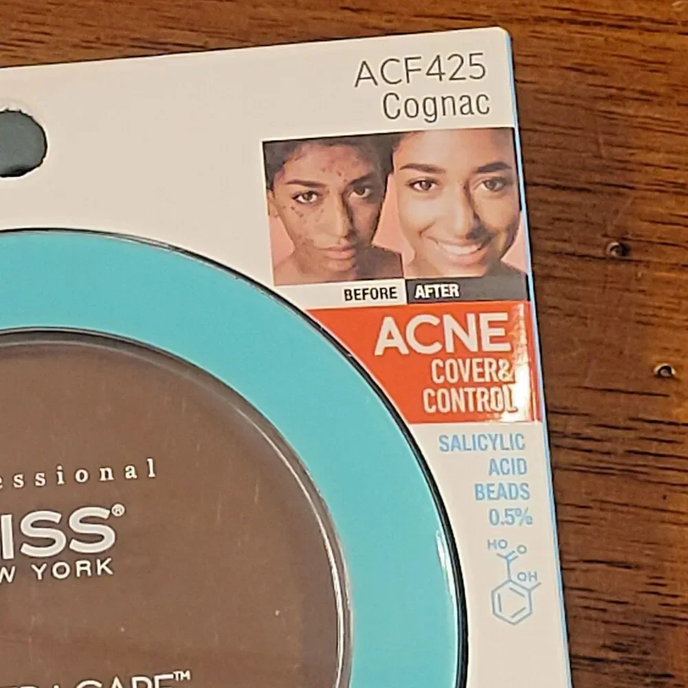 Kiss New York Cover + Care Cream Foundation ACF425 COGNAC Acne Salicylic Acid